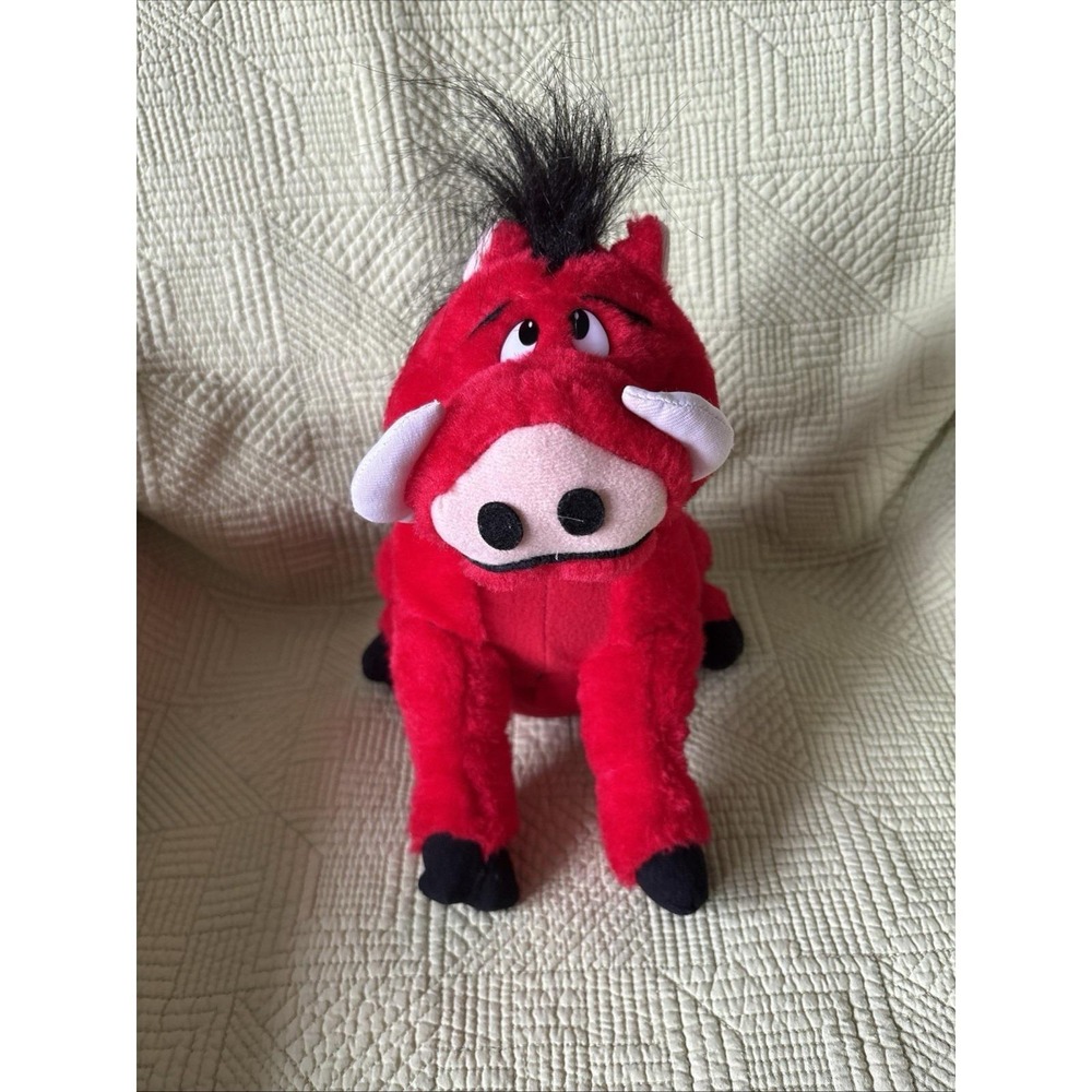 Vintage Acme 1996 Red Bull Plush Warthog Stuffed Animal Toy 9"
